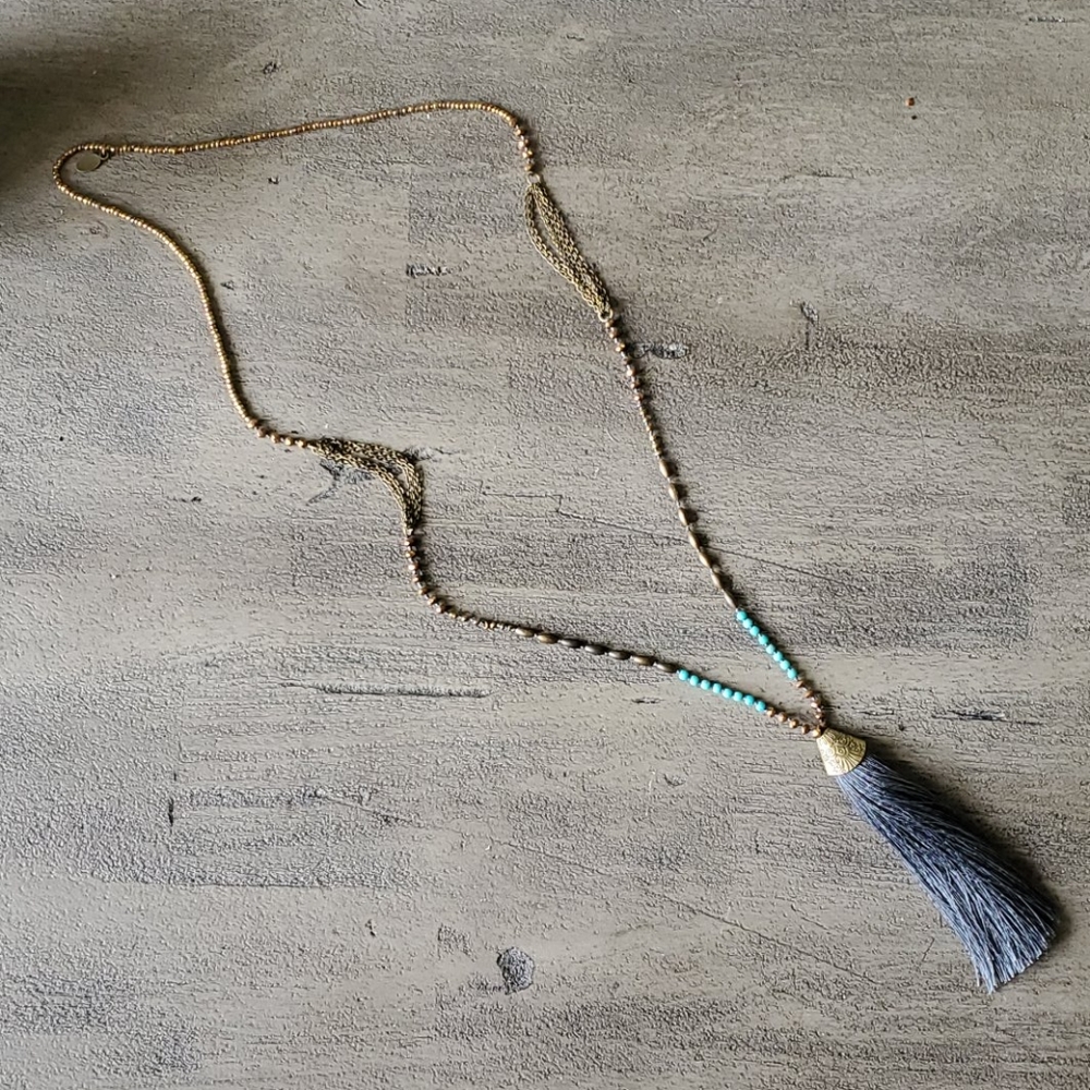 Anthropologie Zacasha Tassel Necklace